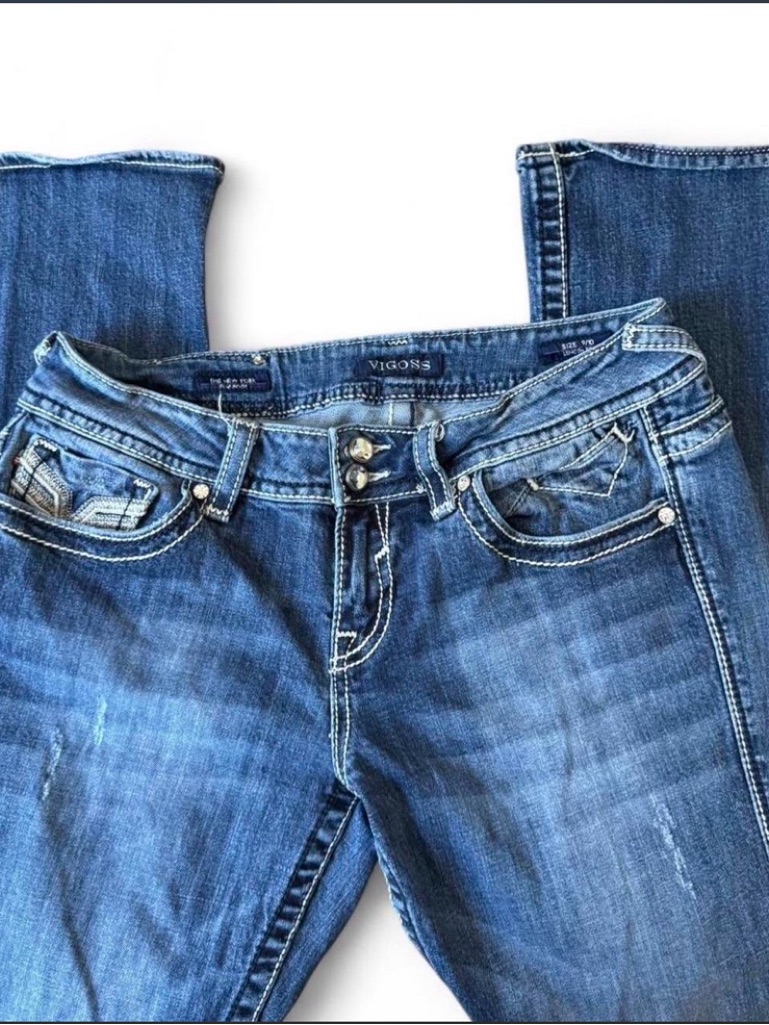 Vigoss Womens Dark Blue Bootcut Stretch Jeans Lowrise